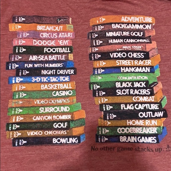🔥EC 2012 True Vintage RETRO Atari Stacked VIDEO Games T-shirt. - Picture 2 of 7